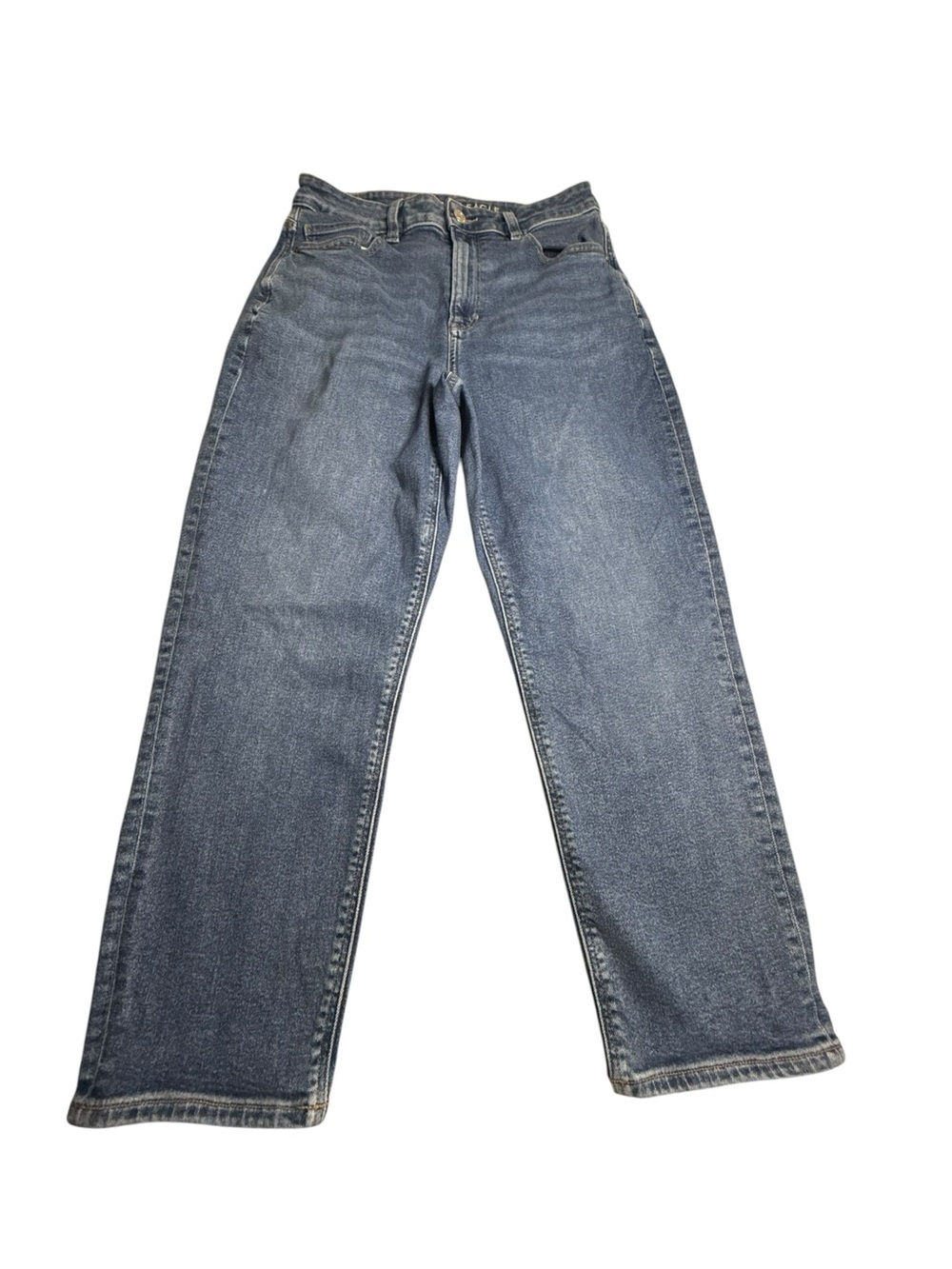 American Eagle Outfitters Women's Straight Leg Jeans - Medium Blue Wash - Picture 1 of 8
